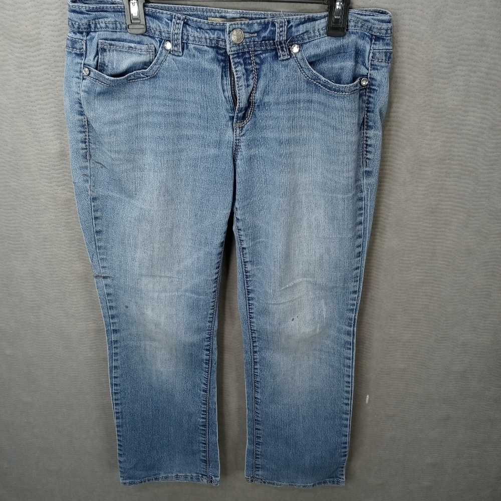 Nine West Vintage America 'Missy' women's bootcut blue jeans with rhinestones an